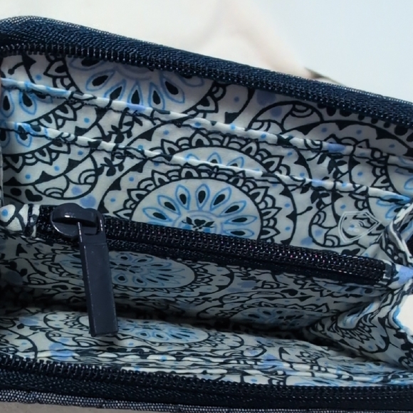 Vera Bradley RFID Small Zip Around Wallet in Moonlit Navy - Picture 8 of 8